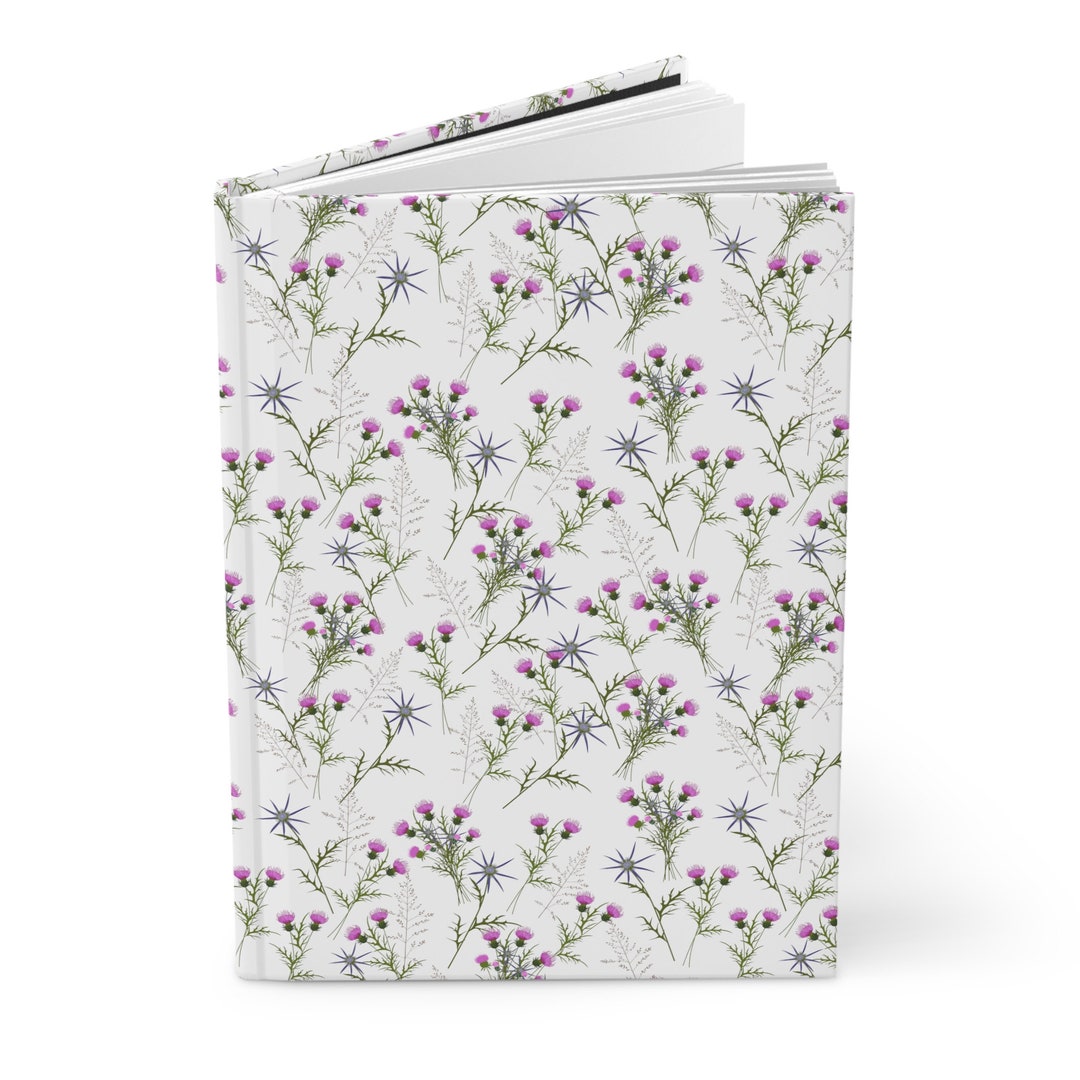 Matte Cover Journal Scottish Thistle Blank Journal, Hardcover Notebook Matte Cover, Journal ...