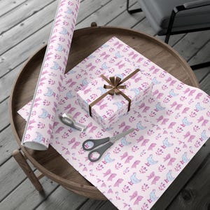Feminine Chicken Gift Wrap Papers for All Occasions, Cute and Cheerful Wrapping, Birthday, Baby Shower, Coquette Chicken Gift Wrap image 3
