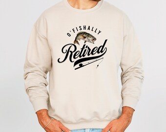 O'Fishally Retired Sweatshirt, Retirement Gift, Fisherman Gift, Unisex Heavy Blend™ Crewneck Men's Sweatshirt, Gift for Him
