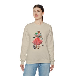 Retro 1950s Christmas Shopper Sweatshirt, Vintage Look, Unisex Heavy Blend™ Crewneck Women's Sweatshirt, Gift for Her image 5