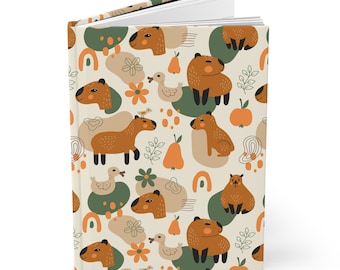 Capybara Journal, Blank Hardcover Notebook Matte Cover, Capybara Lover Gift, Capy Mom Gift Idea, Birthday Gift, Mother's Day Gift for Her