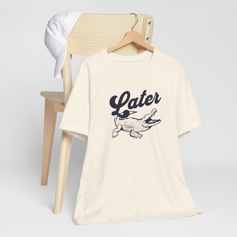 T-shirt Gator tardif, T-shirt alligator drôle, T-shirt à manches courtes en jersey unisexe, T-shirt d'été sans distinction de sexe, Idée cadeau Gator image 3