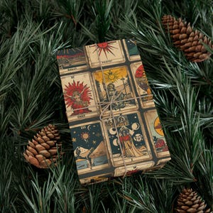 Vintage Tarot Gift Wrap Papers, Eco-Friendly Wrapping, Holiday Wrap, Unique Gift Presentation, Special Occasions image 3