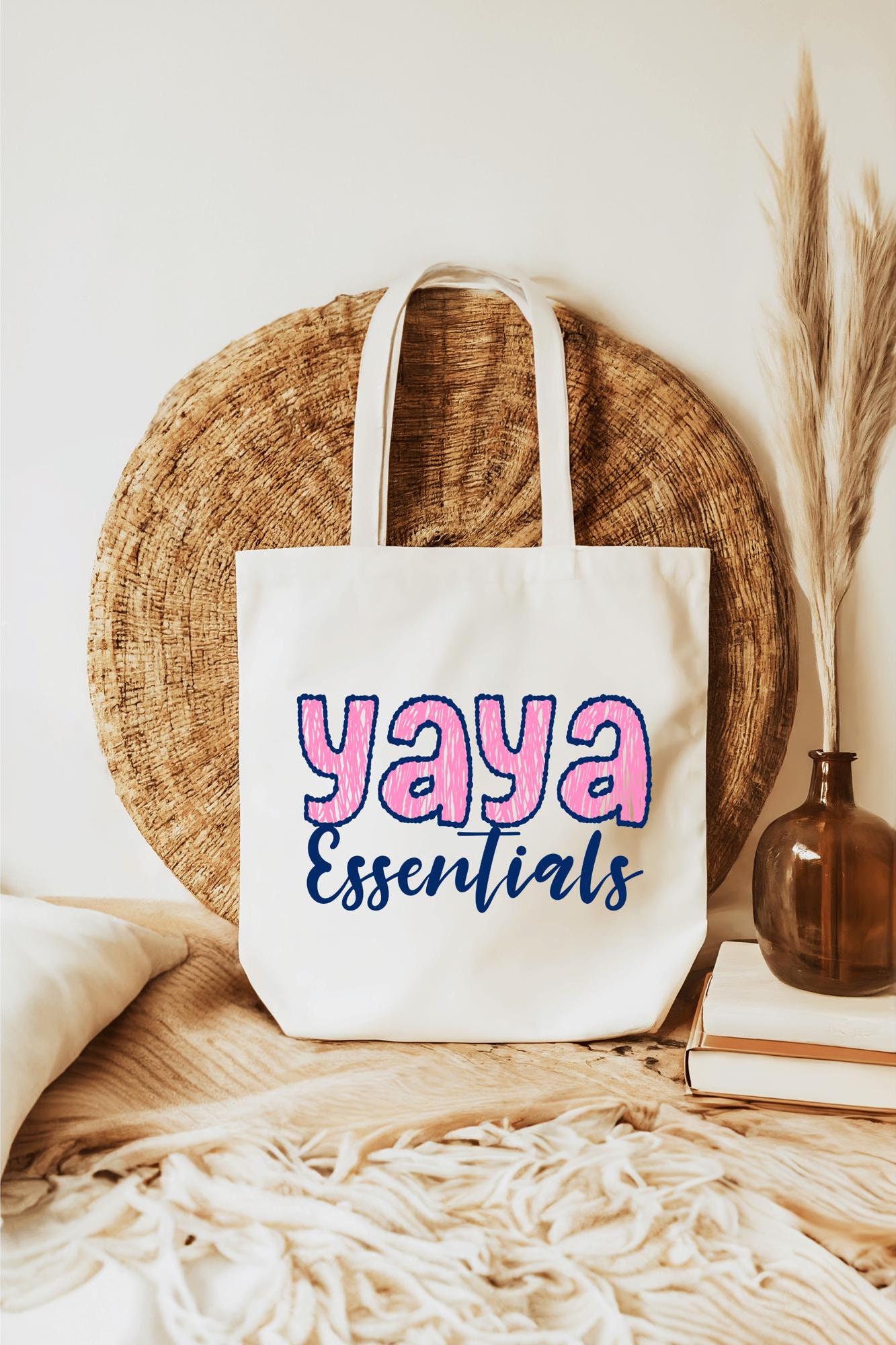Yaya Essentials Tote Bag, Grandmother Gift Idea, 100% Cotton 