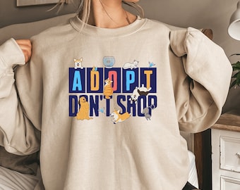 Adopt Don't Shop Sweatshirt, Unisex Heavy Blend Crewneck Sweatshirt, Animal Shelter, Pet Adoption Gift