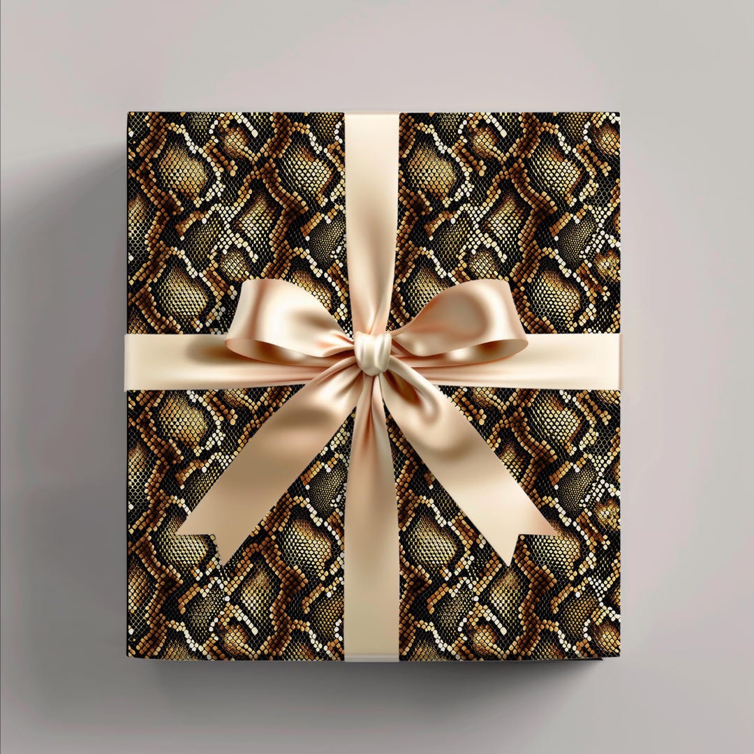 Snakeskin Python Gift Wrap, All Occasion Wrapping Paper, Matte Finish ...