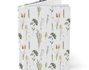 Wildflowers Journal, Botanical Blank Notebook, 5.75x8" Hardcover Journal, Matte Cover, Birthday or Holiday Gift, Mother's Day Gift for Her