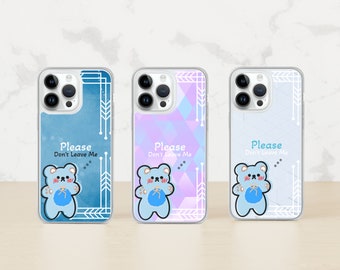 Artsy Girly Cute Aesthetic iPhone Case, Fun Phone Case for iPhone 14 13 12 11 Pro Max Plus Mini Xr Xs Max X/XS 7/8 Plus SE, Don’t Leave Me