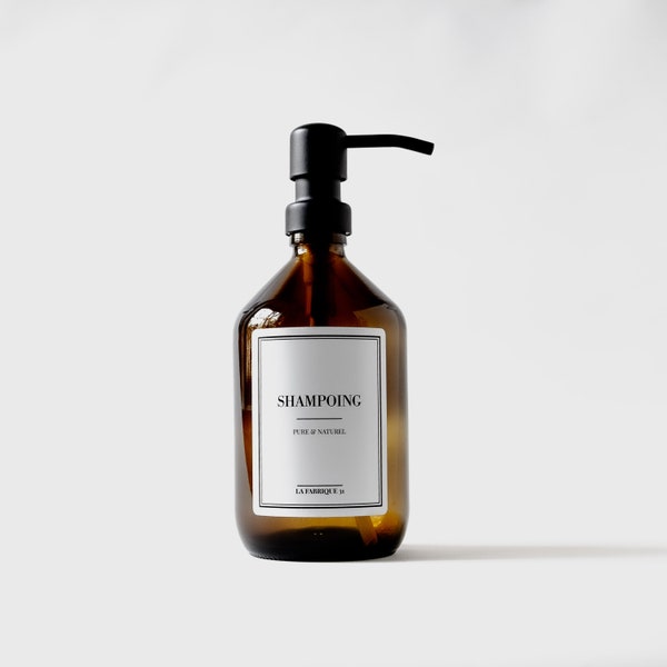 Apotheker-Shampoo-Flasche | Bernsteinflasche mit Pumpe | Nachfüllbarer Seifenspender | Null-Abfall-Glasflasche