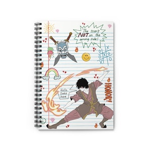 Zuko Avatar Spiral Notebook: Ruled Line School Notes