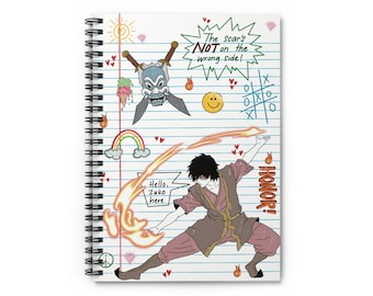 Zuko Avatar Spiral Notebook: Ruled Line School Notes