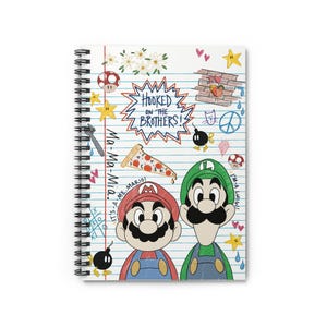 Mario Brothers, ritorno a scuola, Quaderno a spirale - Linea a righe, fantastico regalo per l'insegnante, Mario, Luigi