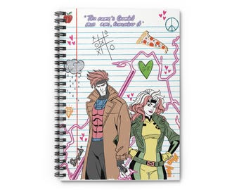 Gambit and Rogue X-Men Spiral Notebook: Ruled Line