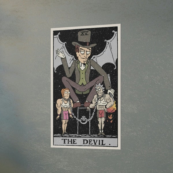 Rick and Morty - The Devil - Retro Tarot Card Poster (High Quality)
