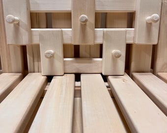 Houten handdoekenrek met 5 haken (lindehout)