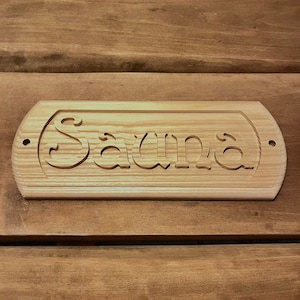 Oak Sauna Door Sign: Timeless Elegance for Your Sauna Retreat 300x120 mm (11.81 inches by 4.72 inches)