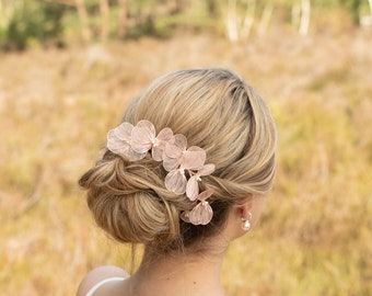 Floral Hair Piece for Bride or Bridesmaid | Dusty Pink Wedding Hair Accessories | Floral Headpiece
