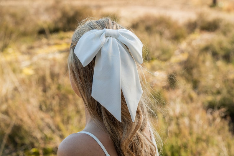 Oversized Bow Hair Piece for Bride or Bridesmaid Wedding Day Hair Accessory image 9