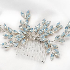 Something Blue Hair Comb for Bride | Pale Blue Crystal Hair Piece
