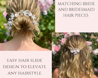 Matching Bride and Bridesmaid Hair Pieces | Flower Hair Piece | Bridesmaid Gift for Wedding Day