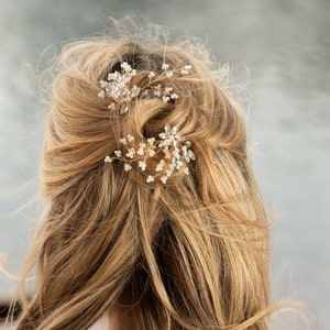 Bridal Hair Pins | Boho Pearl and Crystal Pins | Hair Pins for Bride or Bridesmaid