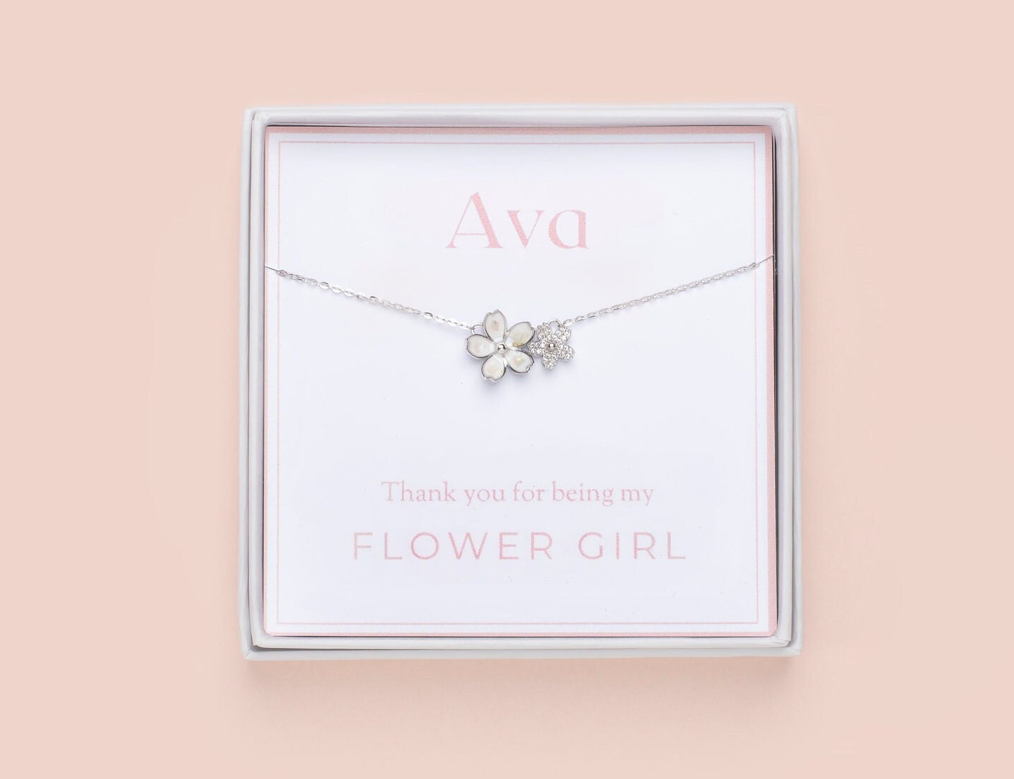 Silver Flower Girl Jewelry Set Crystal, Girls Flower Girl Jewelry