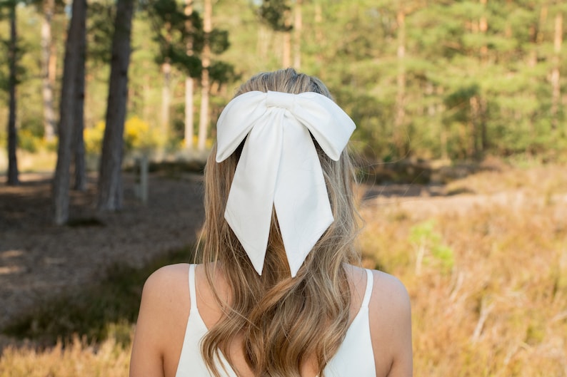 Oversized Bow Hair Piece for Bride or Bridesmaid Wedding Day Hair Accessory image 1