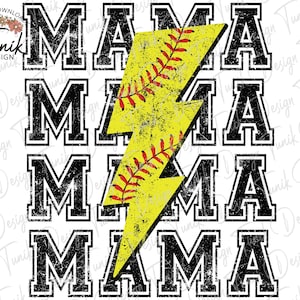 Softball Mama PNG, Mama Png, digitaler Download, Softball Bolt Png, Mama Png, Mama Blitz Png, Sublimation Design, digitaler Download