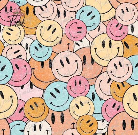 Download Preppy Smiley Face Retro Pattern Wallpaper  Wallpaperscom