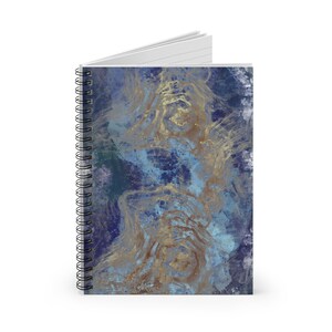 In kaart brengen van golven - originele abstracte digitale schilderij - gedrukte cover spiraal notebook - moeder vriend student dochter meisje manager leraar cadeau