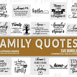 Ensemble svg Family Quotes, ensemble de 24 citations