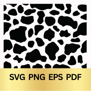 Impression de vache, taches de vache, motif d'impression de vache svg, pdf, eps, png, téléchargement immédiat, svg impression animal,