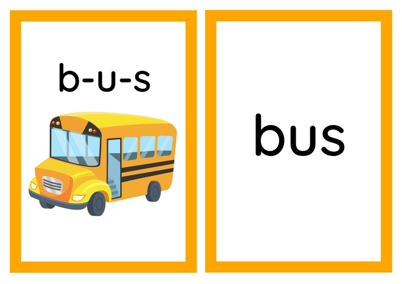 Colorful Illustrative Sight Word Flash Cards Printable PDF, Preschool ...