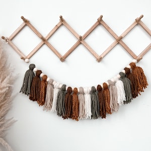 Tassel garland | Boho rainbow garland | Wood bead tassel garland | Party decor | Kids room | Boho nursery decor | Wall decor | boys room |