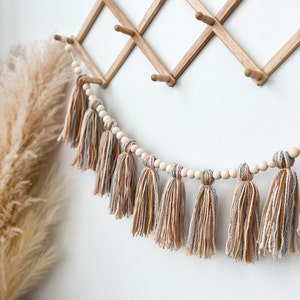 Tassel garland | Anthro | Whimsical garland | Shelf decor | Boho cozy | Nursery wall decor | Party decor | Princess theme | Pastel decor |