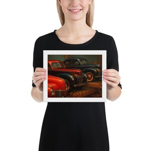 Framed Vintage Car Poster