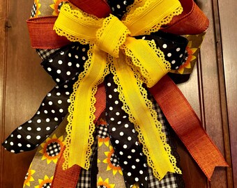 Sunflower Themed Bow