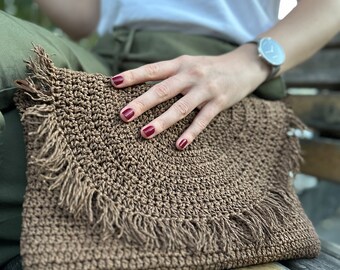 Handcrafted Special Design Bag Made with Natural Wicked Yarn