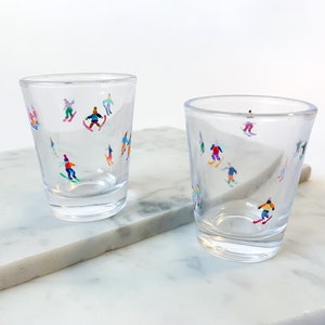 Hand Painted Skier Shot Glass