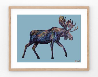 MR MOOSE Horizontaler Wildtiere Papierdruck