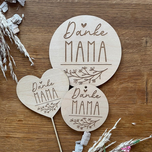 Geschenk zum Muttertag aus Holz | Mother's Day | Geschenkidee | Anhänger | Blumendekoration | Frühling | Liebe | Danke | Mama | Oma