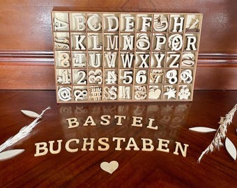 Lettere in legno per l'artigianato | ABC | Numeri in legno per l'artigianato | caratteri | Alfabeto in legno | Targhetta con nome | Lettere da incollare | Bambino