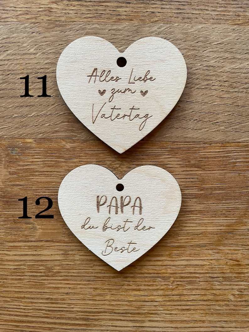 Anhänger aus Holz zum Muttertag zum Vatertag als Geschenk als Dankeschön Herz Lasergravur Oma Opa Bild 7