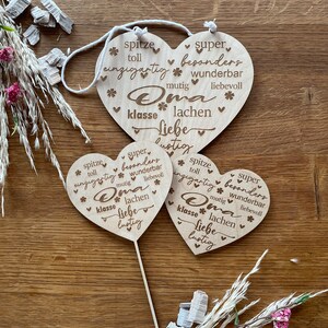 Regalo de madera para el día de la madre | mamá | abuela | amor | idea de regalo | corazon | decoración floral | Remolque | corazón de madera | decoración floral