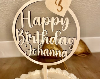 Décoration de gâteau d'anniversaire « Hello 40th Sweet Birthday » en bois classique personnalisé pour homme et femme - Pour fête prénatale, mariage