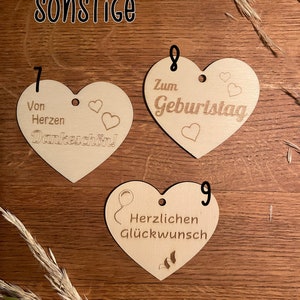 Anhänger aus Holz zum Muttertag zum Vatertag als Geschenk als Dankeschön Herz Lasergravur Oma Opa Bild 9