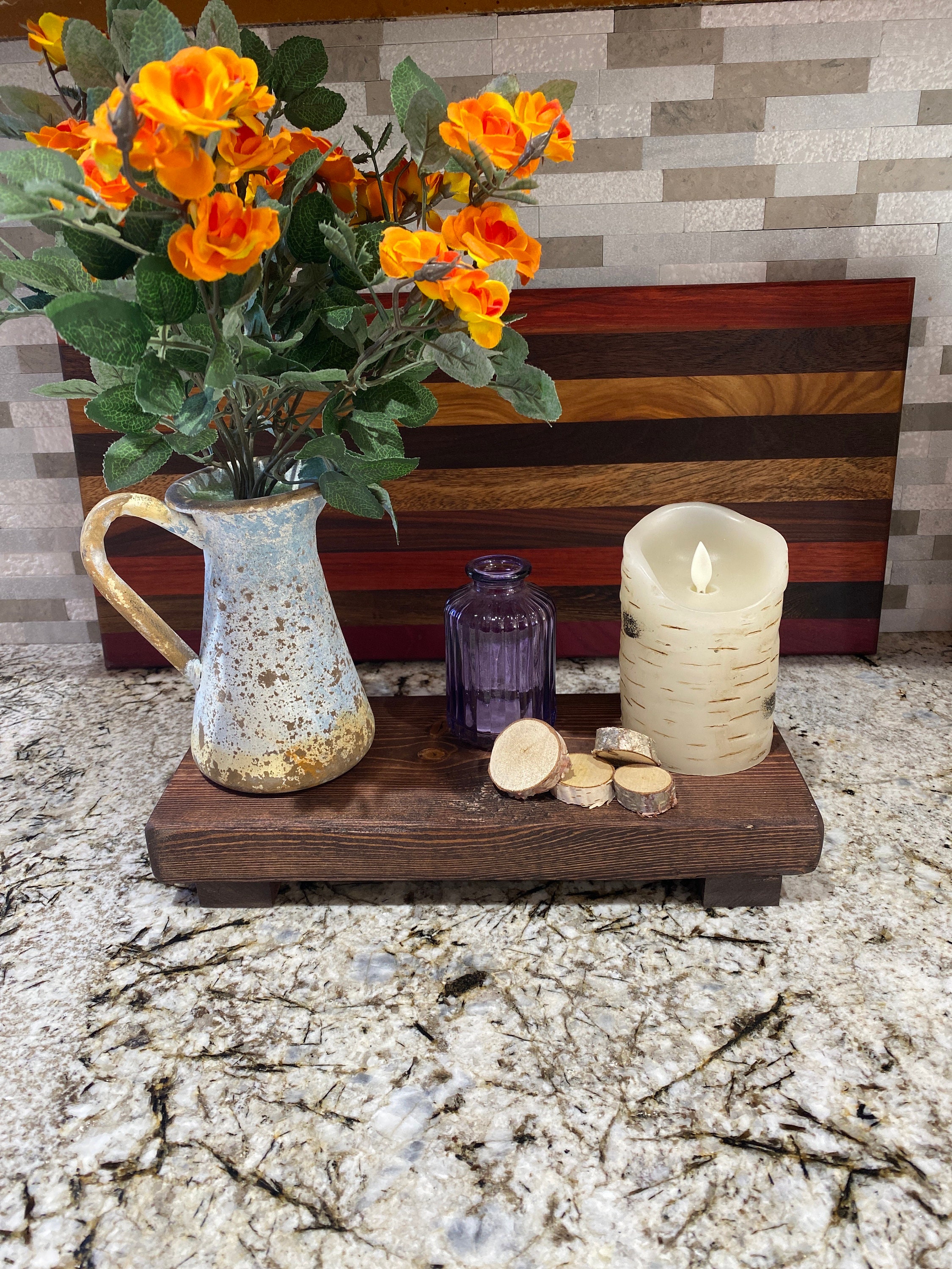 Rectangular Farmhouse Style Riser, Table Display, Kitchen Counter ...