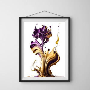Fluid Art Purple Golden