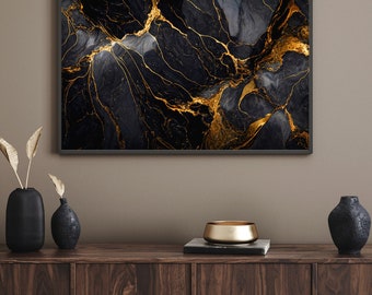 50 x 180 cm、縦長の印刷可能な壁アート、高級ゴールド箔、大理石の