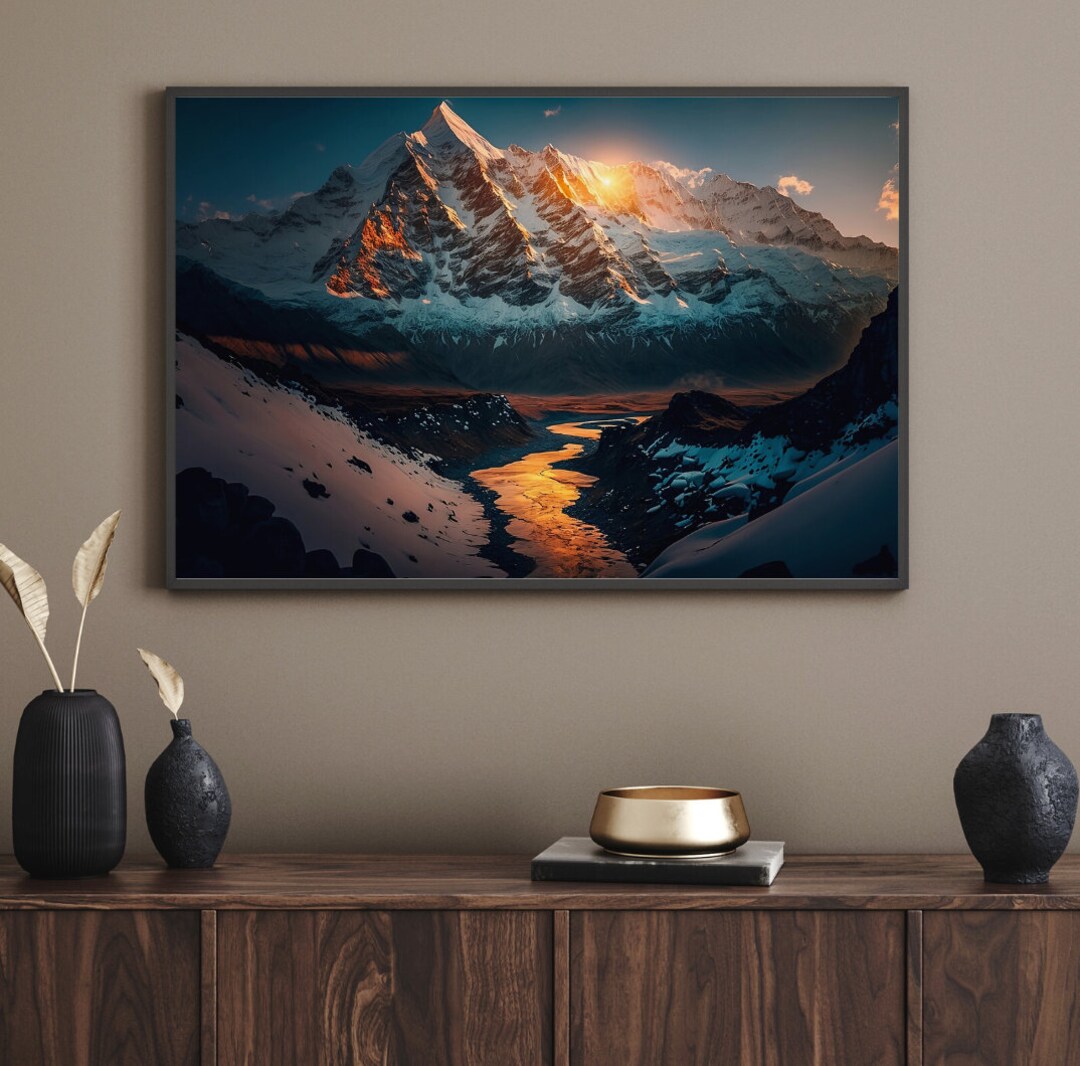 The Himalayas, Digital Art, Printable Wall Art, Modern Wall Art Decor